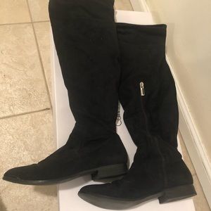 Over the knee suede boots